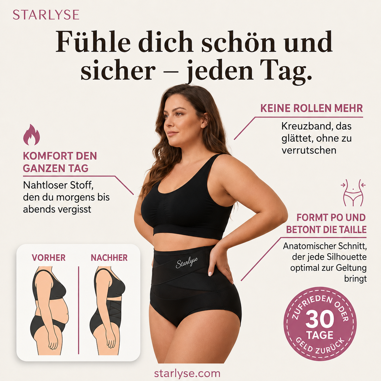 Nahtloser Formslip mit hoher Taille und Bauchkontrolle